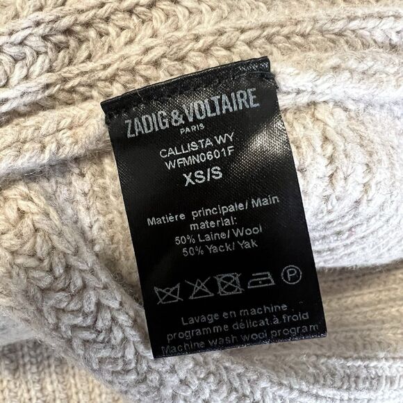 Zadig & Voltaire Sz XS/S Callista Poncho Hooded Wool Yak - Picture 5 of 12